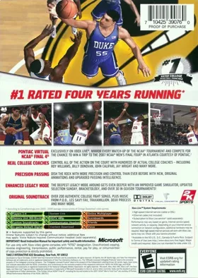 College Hoops 2K7 (USA) box cover back